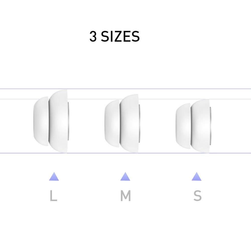 For AirPods Pro / Pro 2 AhaStyle PT99-2 Earphone Silicone Earbuds, Size: S+M+L(White)