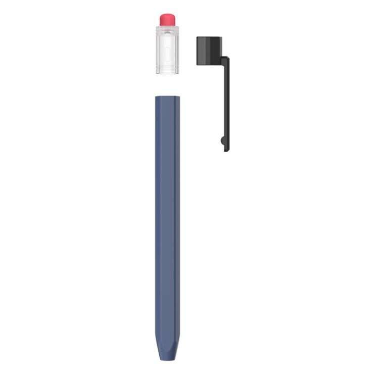 For Apple Pencil USB-C AhaStyle PT180-K Stylus Retro Anti-slip Protection Case(Dark Blue)