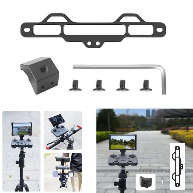 For DJI RC Pro 2 Aluminum Alloy 1/4-inch Tripod Adapter Mounting Bracket(Black)