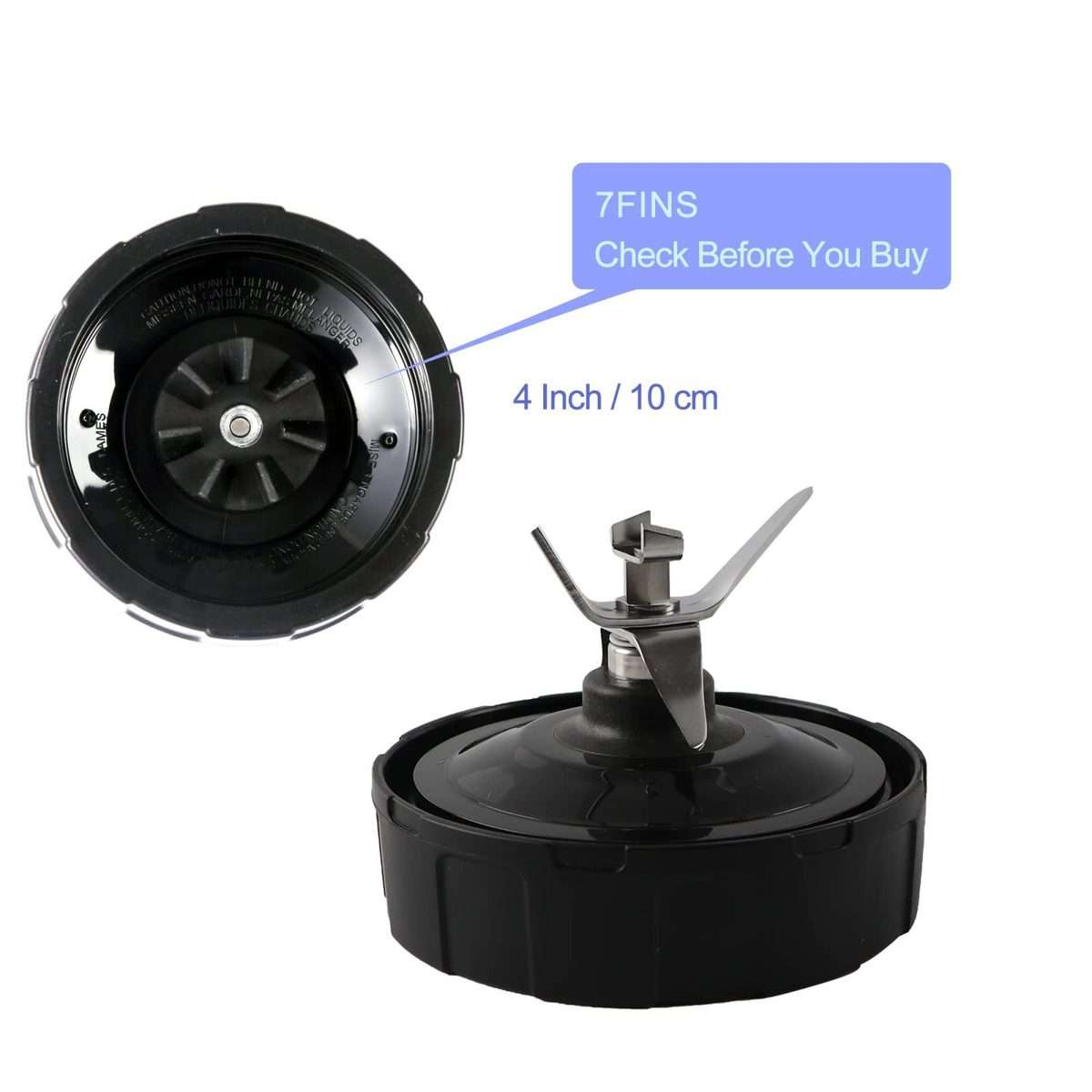 7-Fin Replacement Blade for Ninja Blender Auto iQ Series BL480, BL482, BL642, BL682