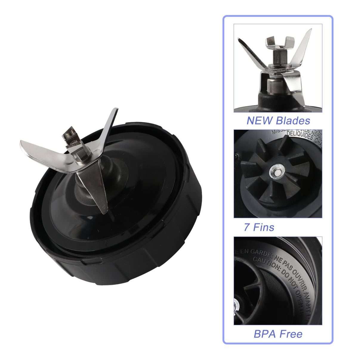7-Fin Replacement Blade for Ninja Blender Auto iQ Series BL480, BL482, BL642, BL682