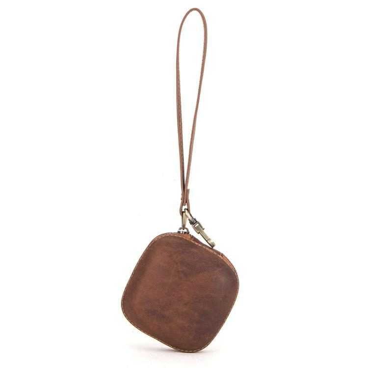 For Powerbeats Pro CONTACTS FAMILY CF1113A Leather With Drawstring Zipper Wireless Blu ... (Brown)