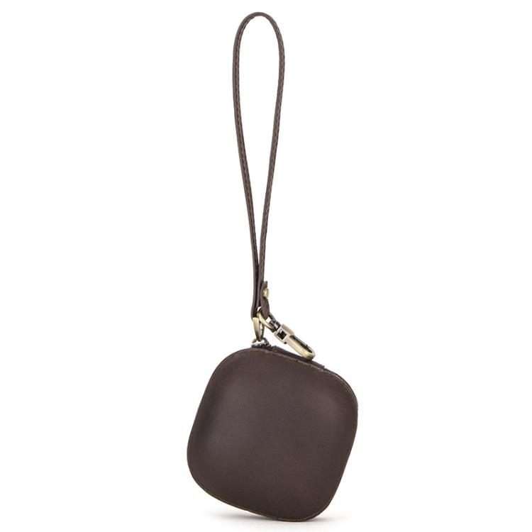 For Powerbeats Pro CONTACTS FAMILY CF1113A Leather With Drawstring Zipper Wireless Bl ... (Coffee)