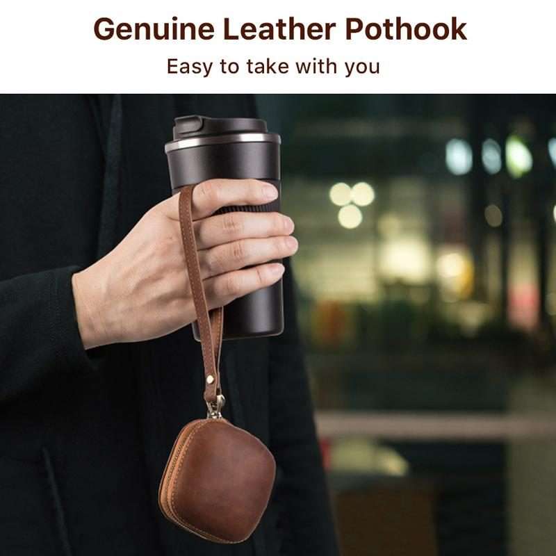 For Powerbeats Pro CONTACTS FAMILY CF1113A Leather With Drawstring Zipper Wireless Bl ... (Coffee)