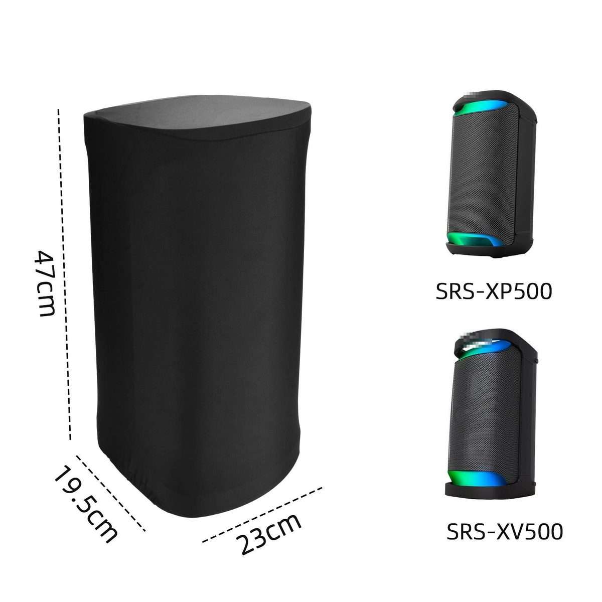 For Sony SRS-XV500/XP500 Speaker TXESIGN Lycra Elastic Dustproof Cover Stretchable Pro ... (Black)