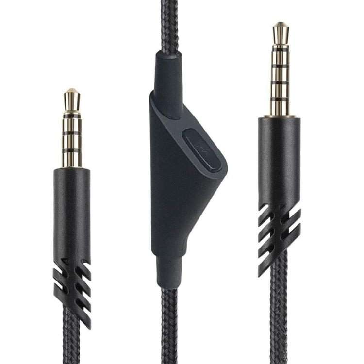 For Logitech Astro A10 / A40 / A30 2m Gaming Headset Cable Braided Audio Cable, Style: Black Butto