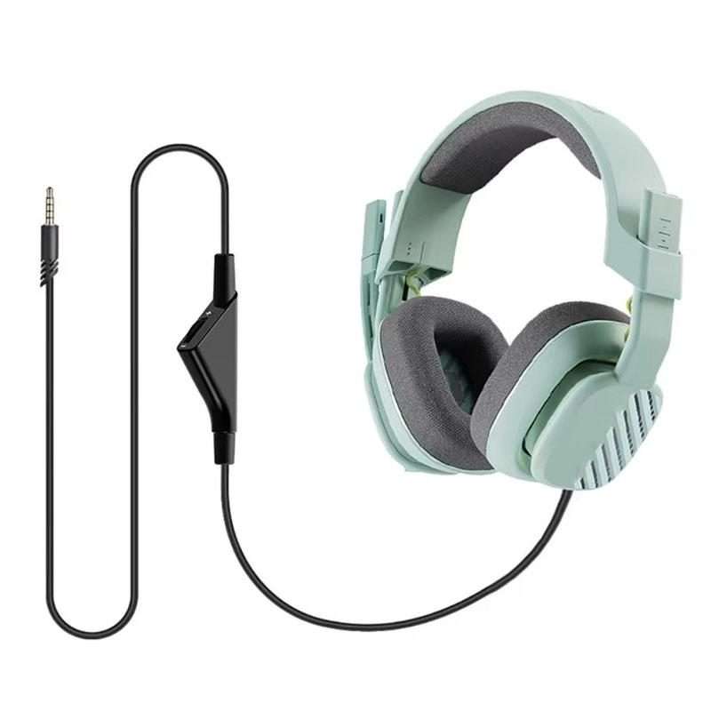 For Logitech Astro A10 / A40 / A30 Gaming Headset Cable Braided Audio Cable ... Black White Button