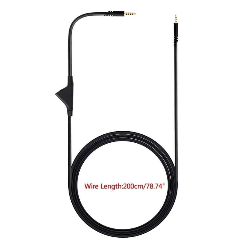 For Logitech Astro A10 / A40 / A30 Gaming Headset Cable Braided Audio Cable ... Black White Button