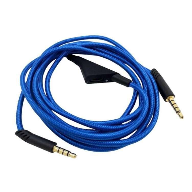 For Logitech Astro A10 / A40 / A30 Gaming Headset Cable Braided Audio Cable, Style: Blue Tuning