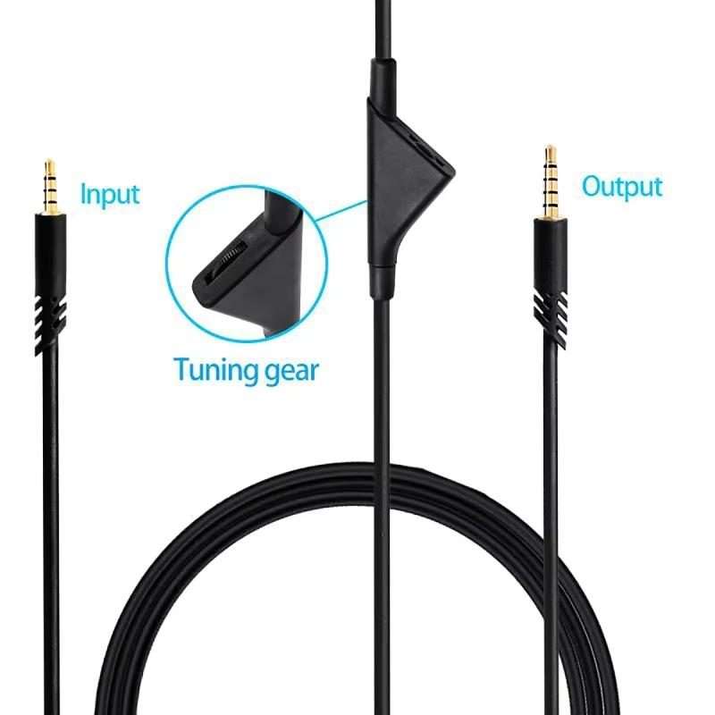 For Logitech Astro A10 / A40 / A30 Gaming Headset Cable Braided Audio Cable ... Red Black Square