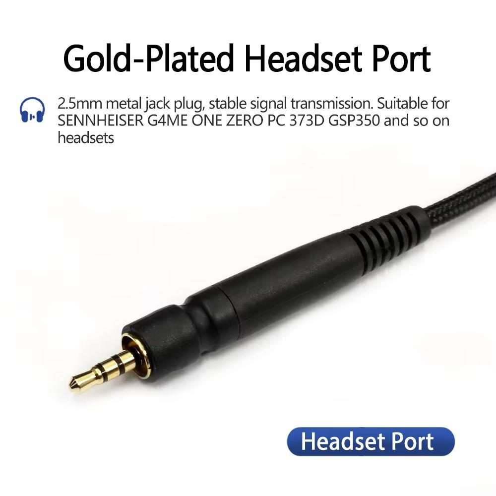 Dual Plug 2m Tuning Edition Headphone Cable For Sennheiser GAME ONE / GAME ZERO / PC 373D / GSP350