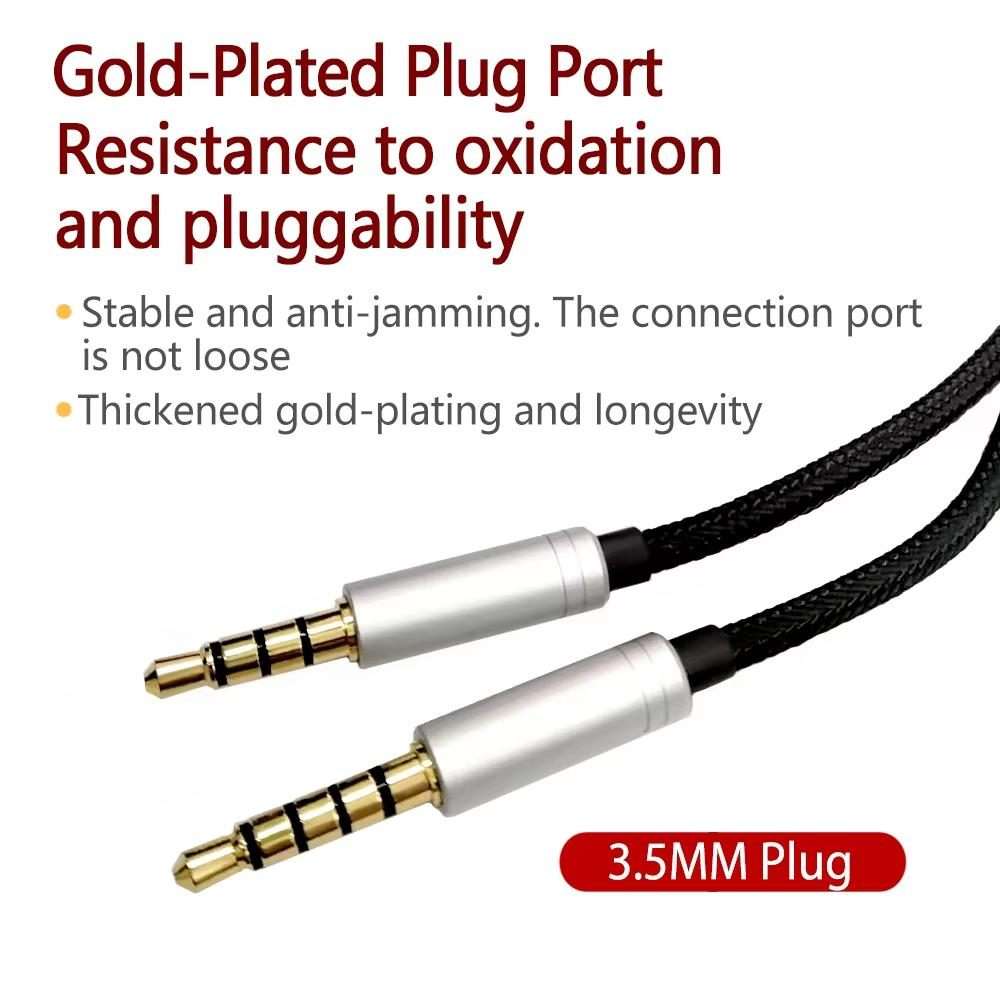 For Logitech Astro A10 / A40 Headset Gaming Headset 2m Braided Audio Cable, Style: Silver Plug Str