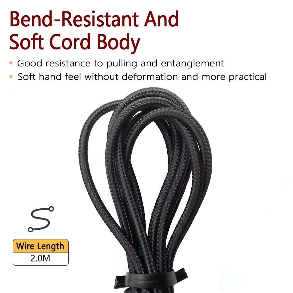 For Logitech Astro A10 / A40 Headset Gaming Headset 2m Braided Audio Cable, Style: Silver Plug Str