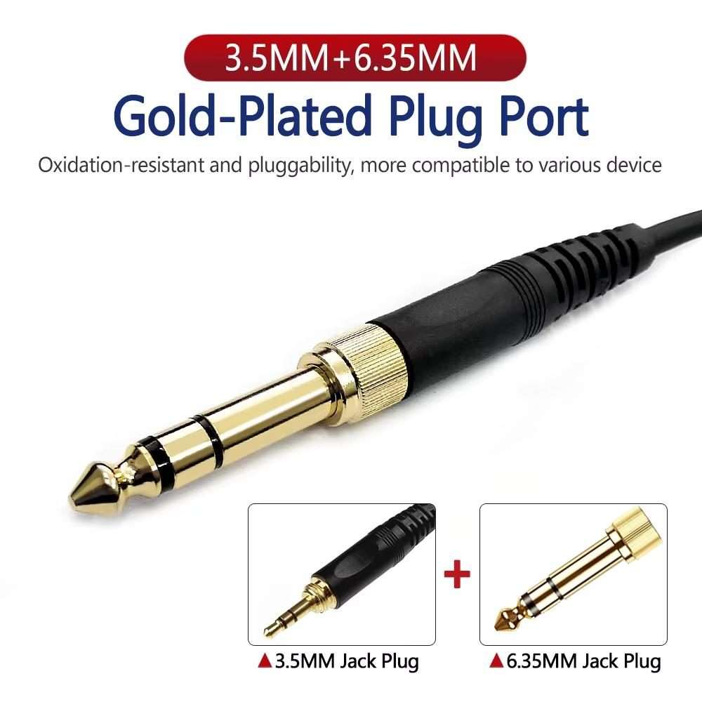 1.5-4.5m Spring 6.35mm Plug Headphone Cable for AKG Q701 Q702 K712 K240