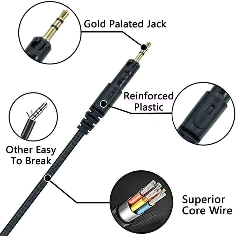 Cable Control 1.5m Type-C To 2.5mm Audio Headphone Cable For BOSE 700 QC25 QC35 OE2 SoundLink
