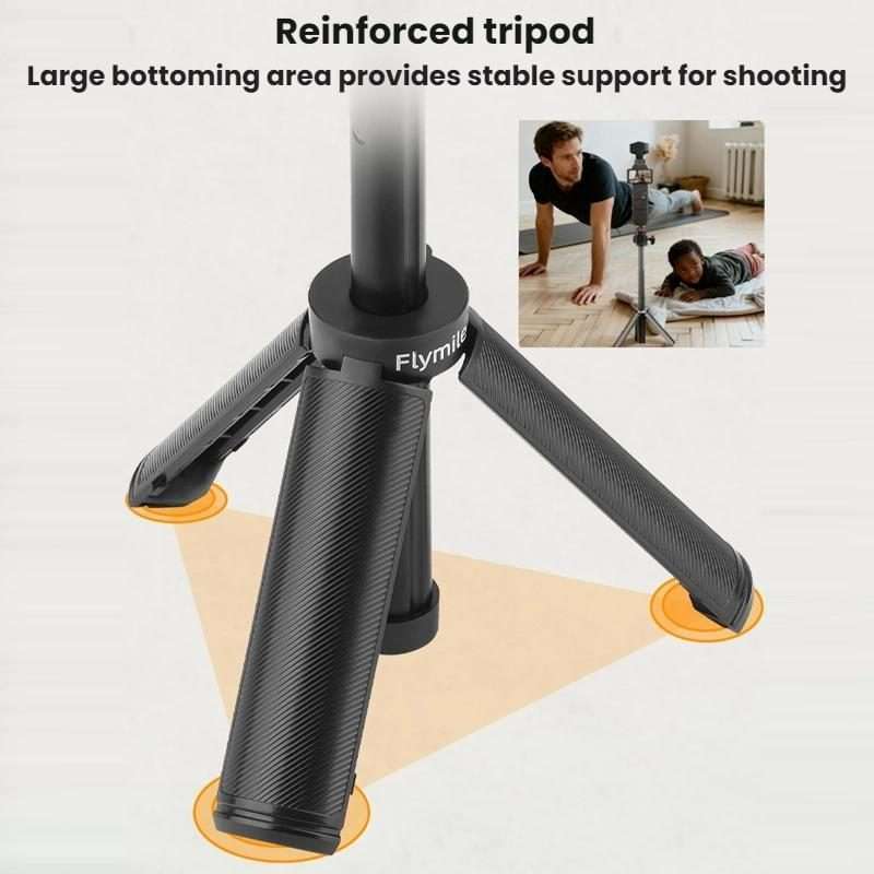 For DJI Osmo Pocket 3 / Action 5 Pro Flymile Extended Selfie Stick Tripod(Black)