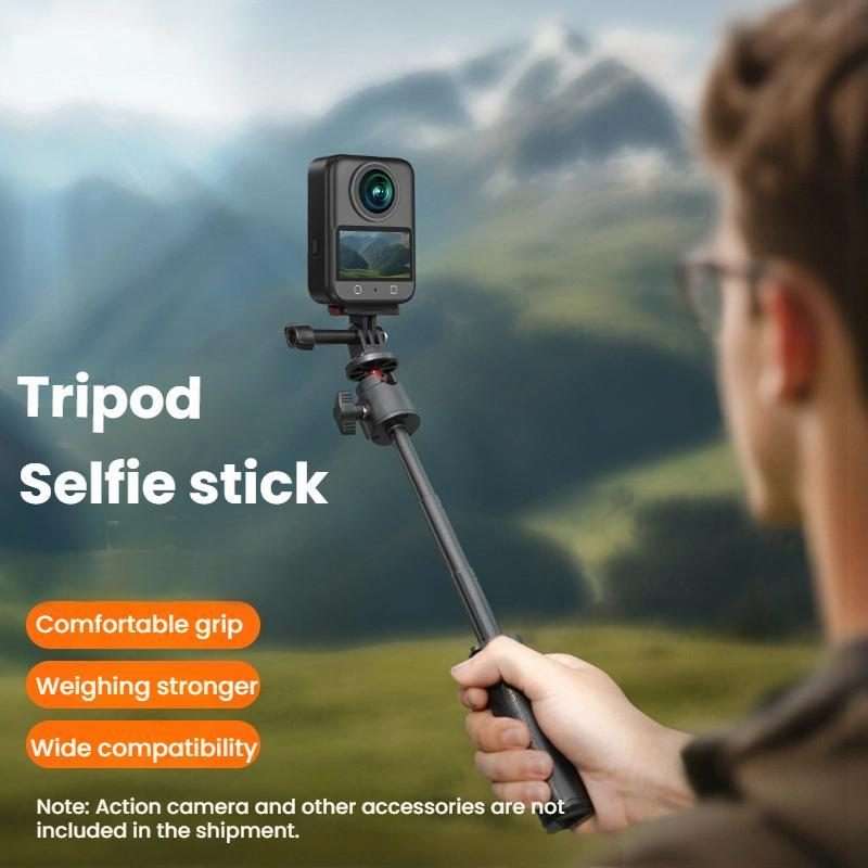 For DJI Osmo Pocket 3 / Action 5 Pro Flymile Extended Selfie Stick Tripod(Black)