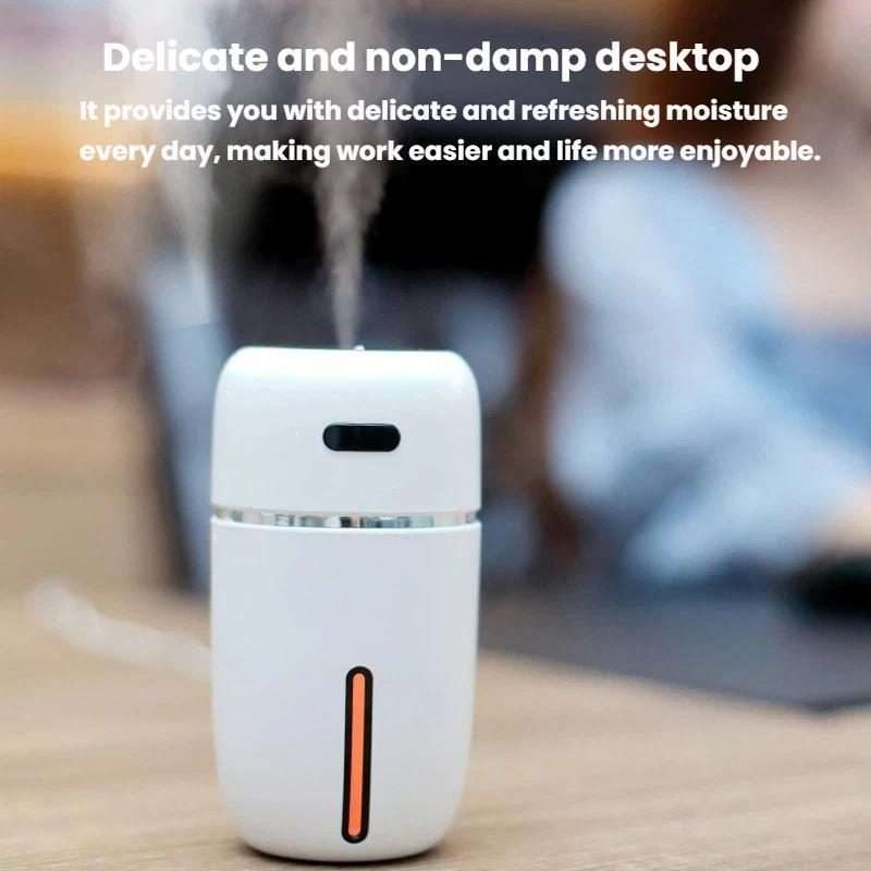 Mini USB Humidifier With Night Light Car Portable Home Office Large Fog Humidifier(White)