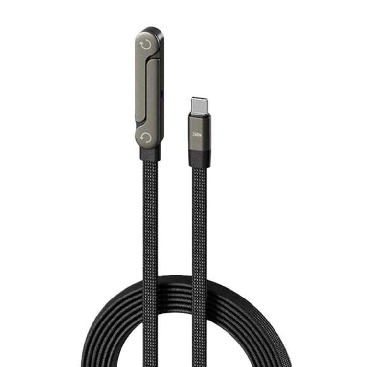 240W Type-C To Type-C 1.5m Data Cable With Foldable Stand Fast-Charging Braided Charging Cable