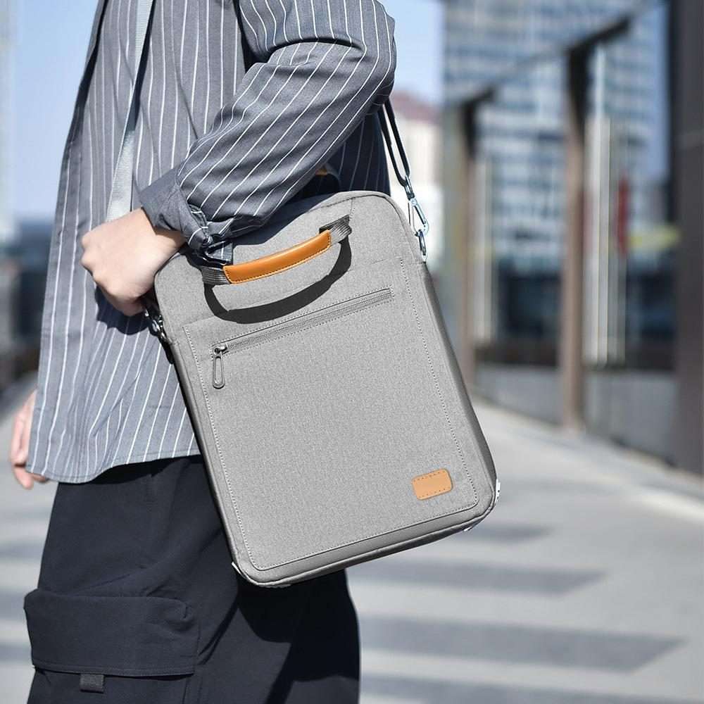 12-13 inch Laptop Carrying Case Tablet Inner Sleeve Single-Shoulder Crossbody Bag(Gray)