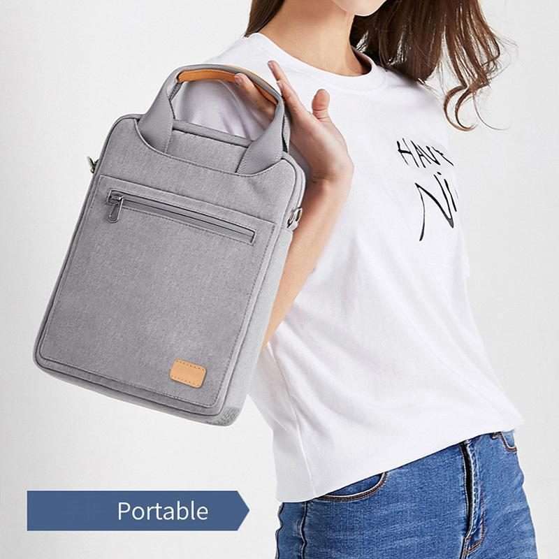 12-13 inch Laptop Carrying Case Tablet Inner Sleeve Single-Shoulder Crossbody Bag(Gray)