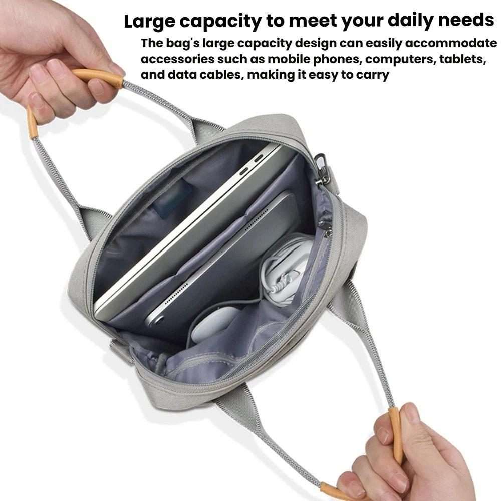12-13 inch Laptop Carrying Case Tablet Inner Sleeve Single-Shoulder Crossbody Bag(Gray)