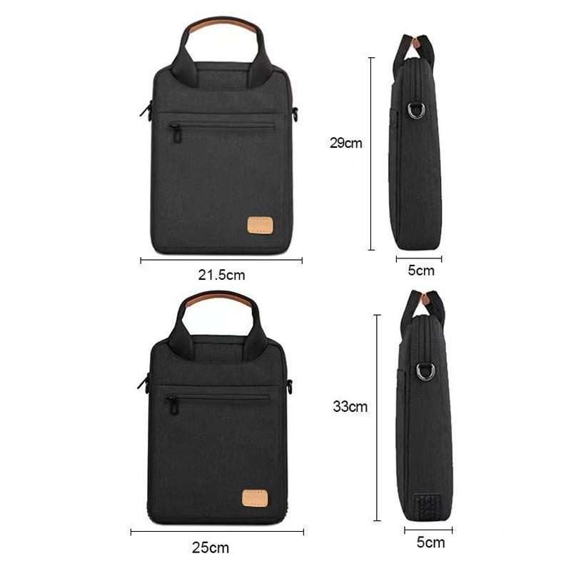 12-13 inch Laptop Carrying Case Tablet Inner Sleeve Single-Shoulder Crossbody Bag(Black)