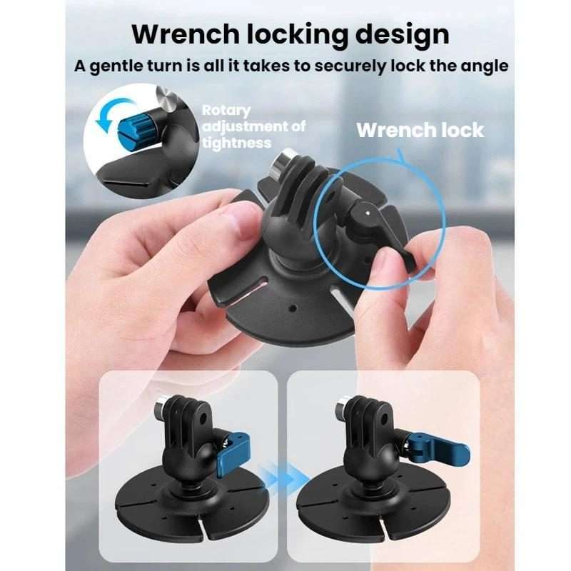 Flymile For DJI Osmo Pocket 3 / Insta360 X5 Ball Head Adhesive Base Mount(1/4 inch Version)