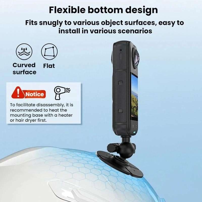 Flymile For DJI Osmo Pocket 3 / Insta360 X5 Ball Head Adhesive Base Mount(1/4 inch Version)
