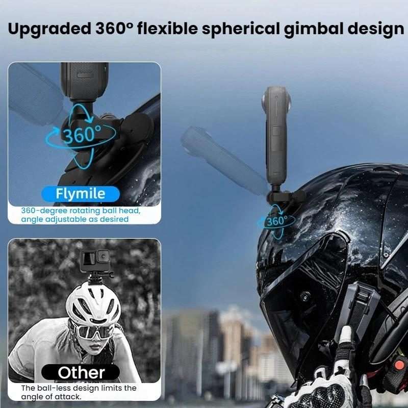 Flymile For DJI Osmo Action 6 / Insta360 GO Ultra Ball Head Adhesive Base Mount(Two-prong Version)