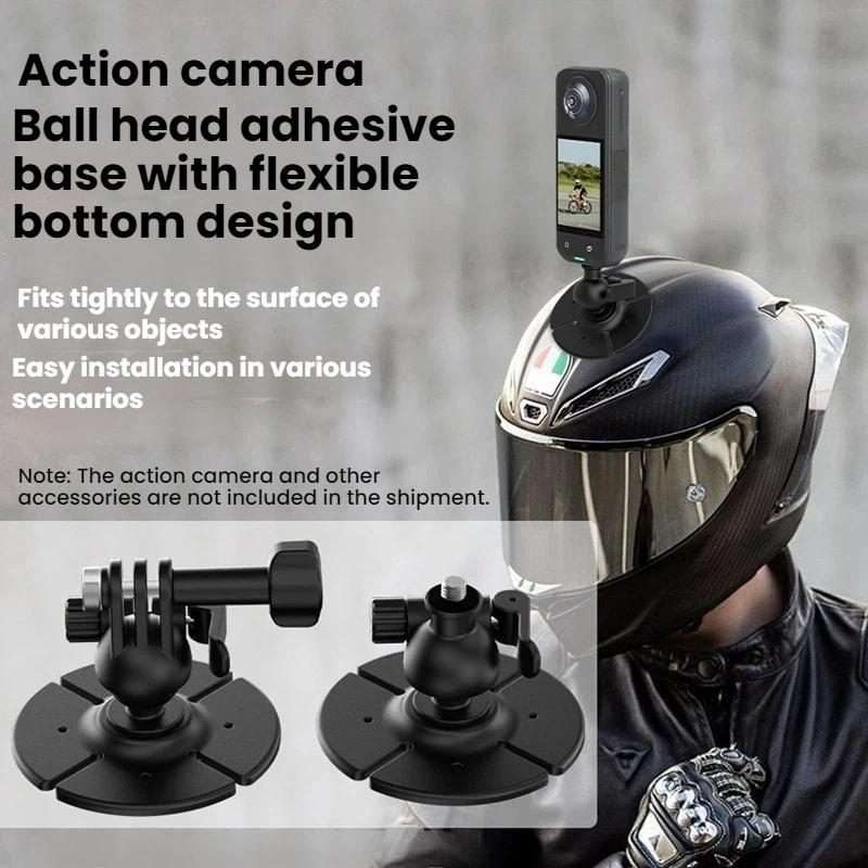 Flymile For DJI Osmo Action 6 / Insta360 GO Ultra Ball Head Adhesive Base Mount(Two-prong Version)