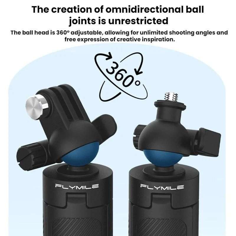 Flymile For DJI / GoPro / Insta360 Selfie Sticks Extension Tripods(Two-prong Version)