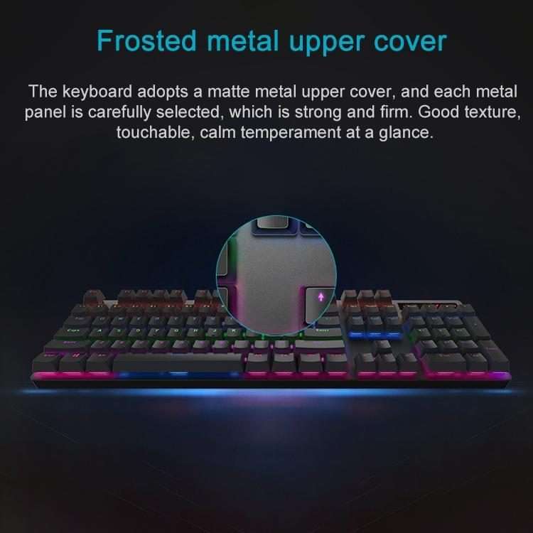 Rapoo V500 PRO Mixed Light 104 Keys Desktop Laptop Computer Game Esports Office ... (Black Shaft)