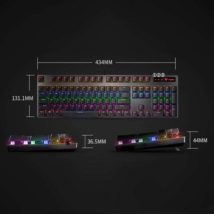 Rapoo V500 PRO Mixed Light 104 Keys Desktop Laptop Computer Game Esports Office Ho ... (Tea Shaft)