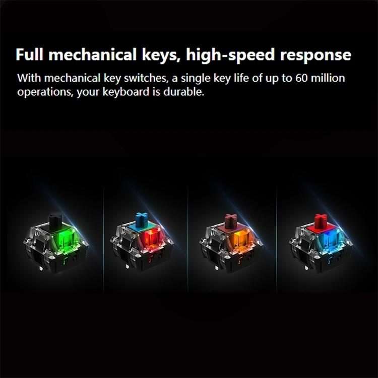 Rapoo V500 PRO Mixed Light 104 Keys Desktop Laptop Computer Game Esports Office Ho ... (Tea Shaft)