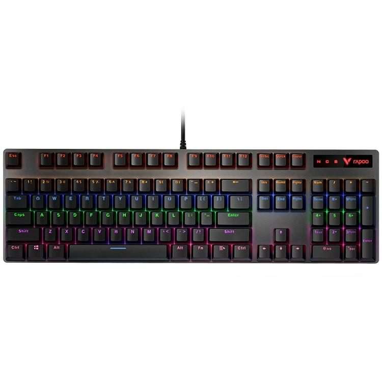 Rapoo V500 PRO Mixed Light 104 Keys Desktop Laptop Computer Game Esports Office Ho ... (Red Shaft)