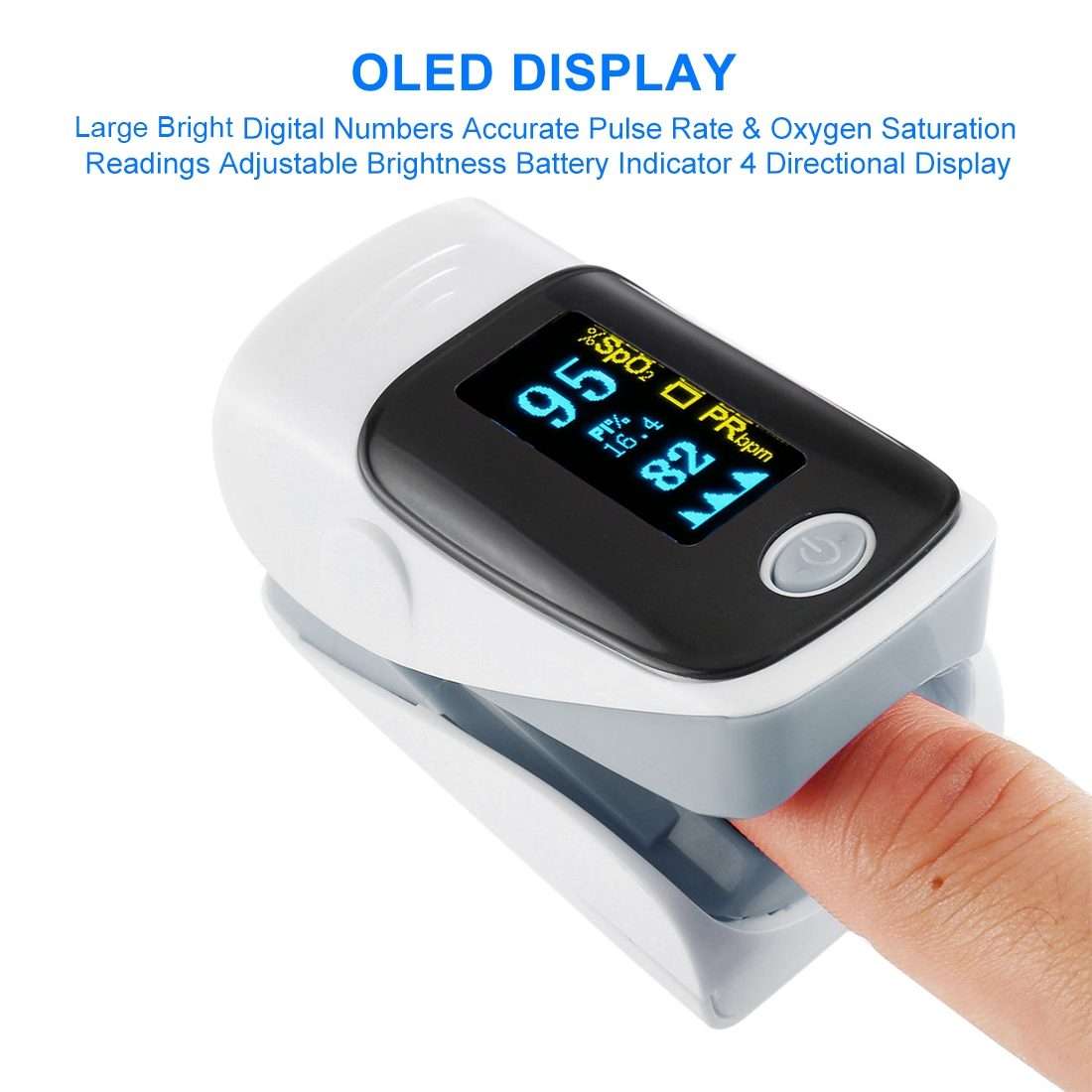 AB-80 Precision Finger Pulse Oximeter Blood Oxygen Monitor(Grey)