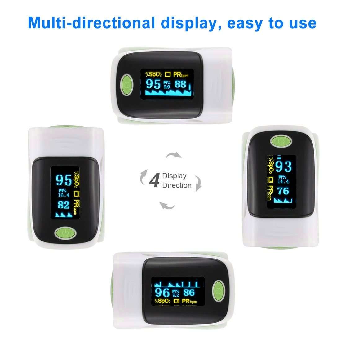 AB-80 Precision Finger Pulse Oximeter Blood Oxygen Monitor(Green)