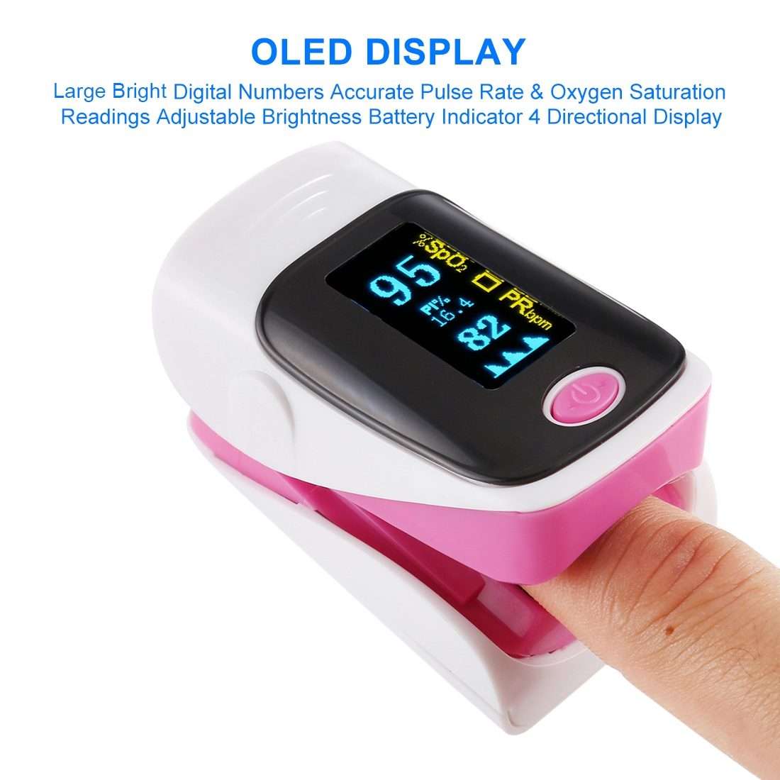 AB-80 Precision Finger Pulse Oximeter Blood Oxygen Monitor(Pink)