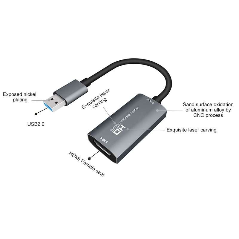 Z29 HDMI Female to USB 2.0 Male + Audio VideoCapture Box