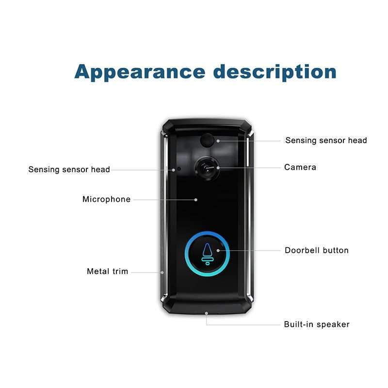 M101 WiFi Intelligent Video Doorbell, Support Infrared Night Vision / Motion Detection ... (Black)