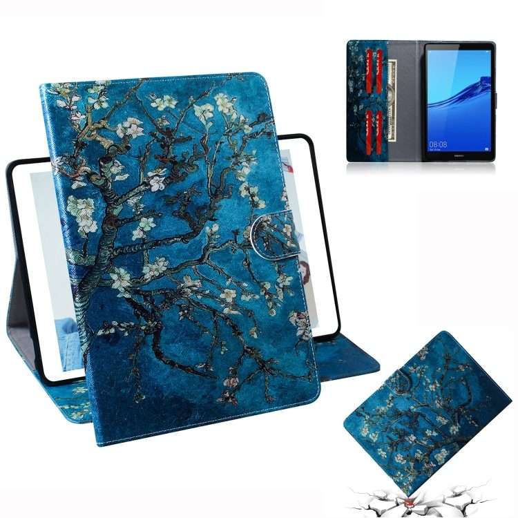 Apricot Blossom Pattern Horizontal Flip Leather Case for Huawei MediaPad M5 Lite 8 / Honor Tab 5,