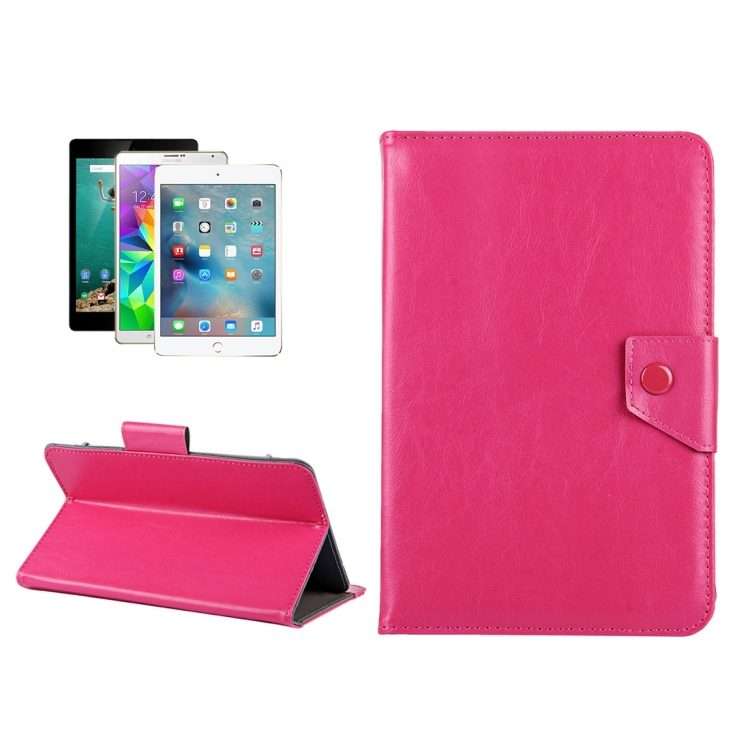 9 inch Tablets Leather Case Crazy Horse Texture Protective Case Shell with Holder fo ... (Magenta)