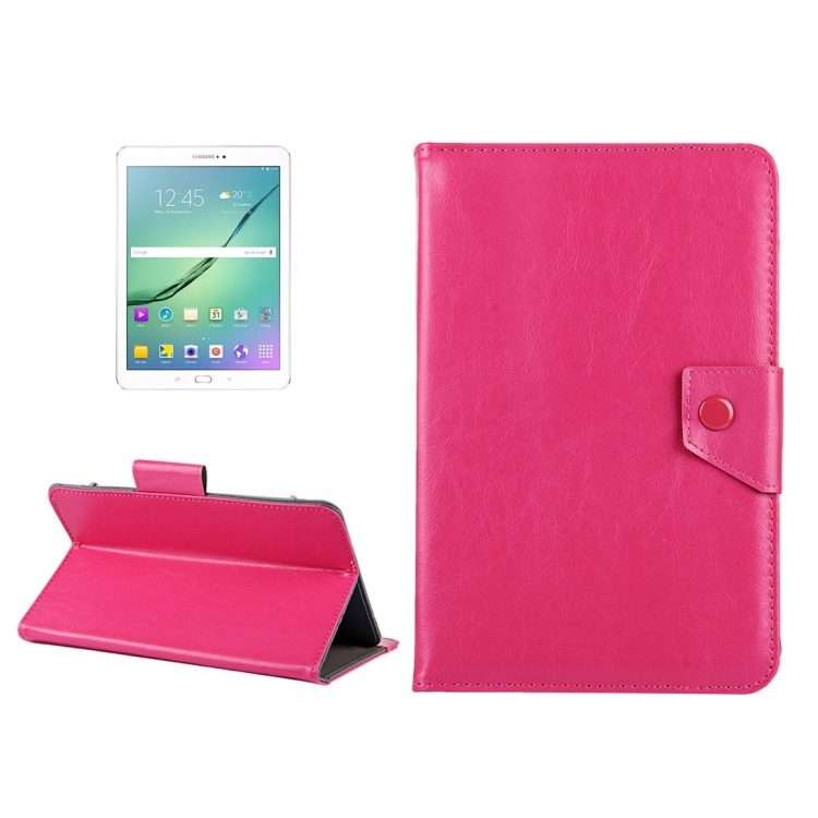 10 inch Tablets Leather Case Crazy Horse Texture Protective Case Shell with Holder f ... (Magenta)