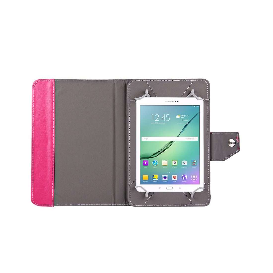 10 inch Tablets Leather Case Crazy Horse Texture Protective Case Shell with Holder f ... (Magenta)