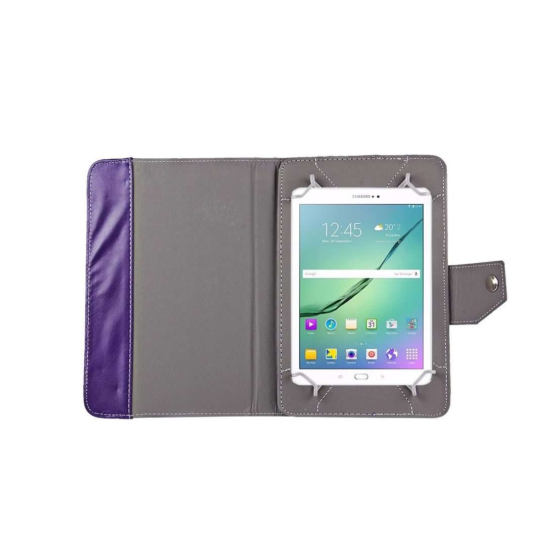 10 inch Tablets Leather Case Crazy Horse Texture Protective Case Shell with Holder fo ... (Purple)