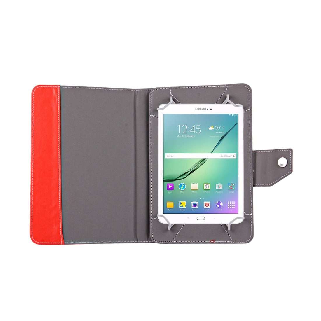 10 inch Tablets Leather Case Crazy Horse Texture Protective Case Shell with Holder for A ... (Red)