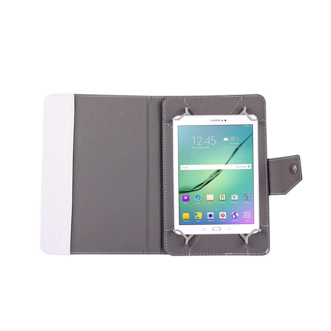 10 inch Tablets Leather Case Crazy Horse Texture Protective Case Shell with Holder for ... (White)