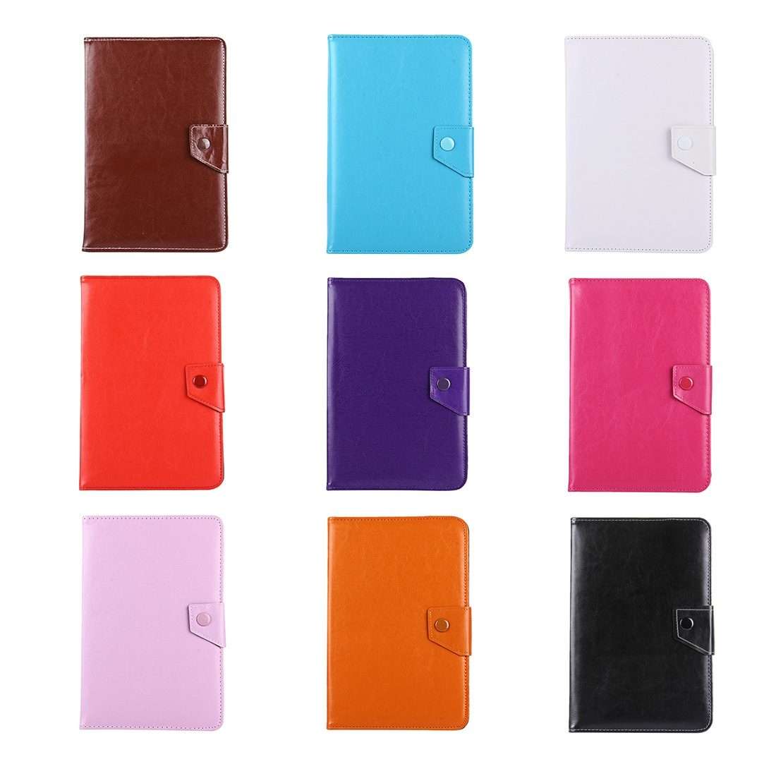 10 inch Tablets Leather Case Crazy Horse Texture Protective Case Shell with Holder for ... (White)