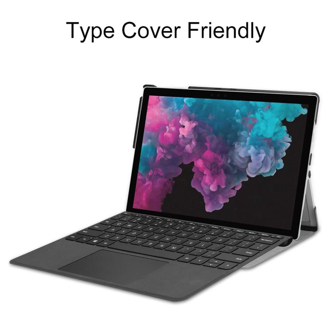 Custer Texture Horizontal Flip PU Leather Case for Microsoft Surface Pro 4 / 5 / 6 / 7 ... (Black)